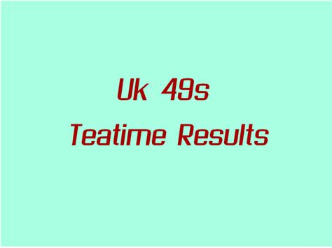 2022 teatime results